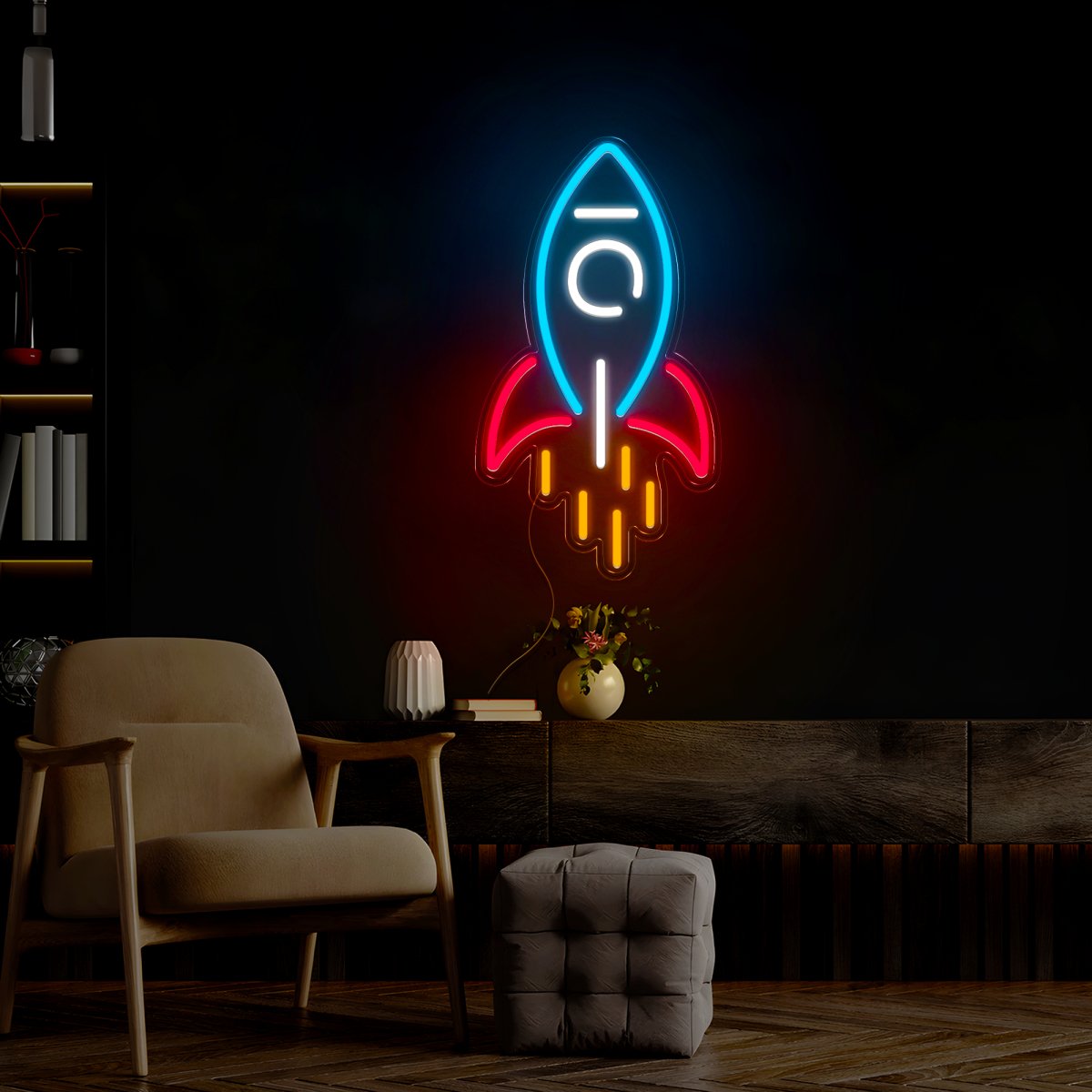 Rocket Space Led Neon Sign - Reels Custom