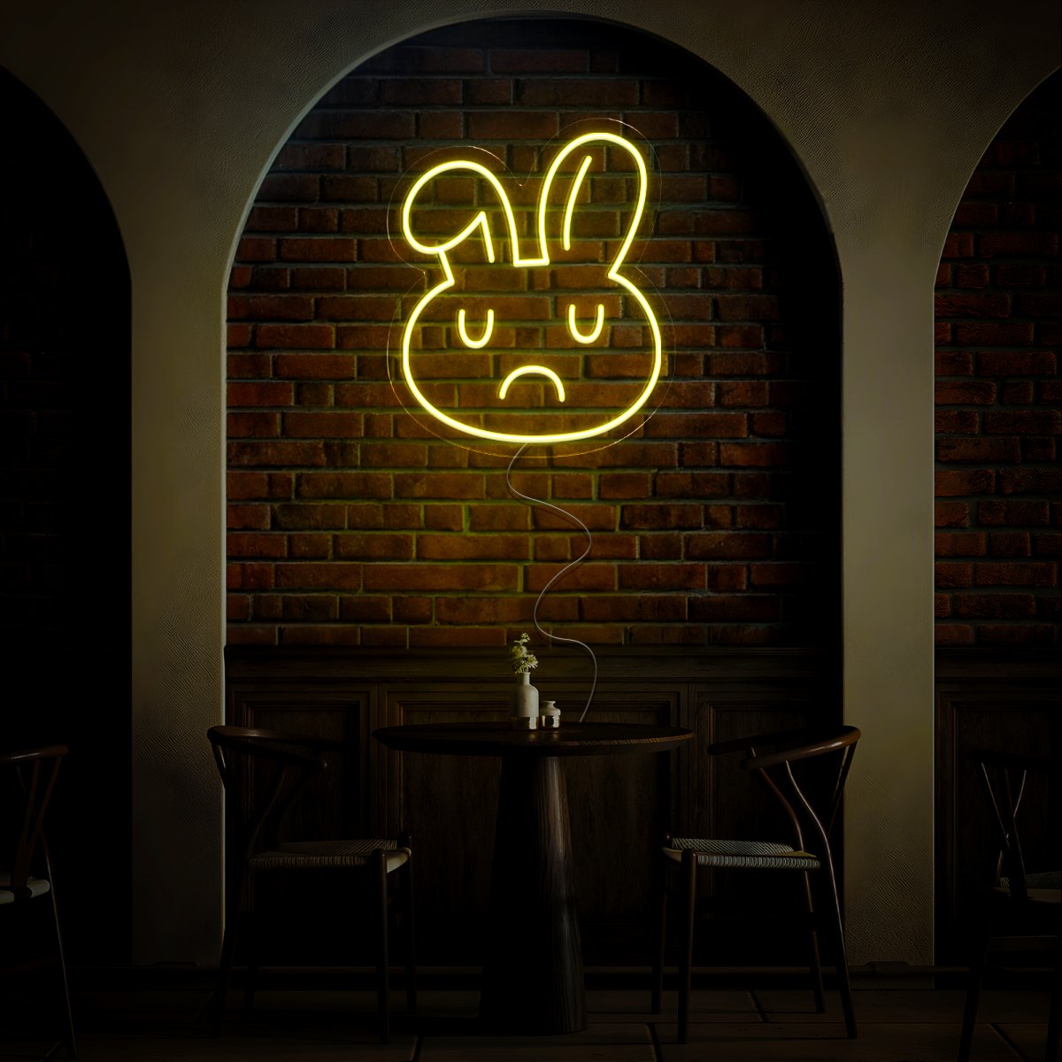 Sad Bunny Emoji Neon Sign - Reels Custom