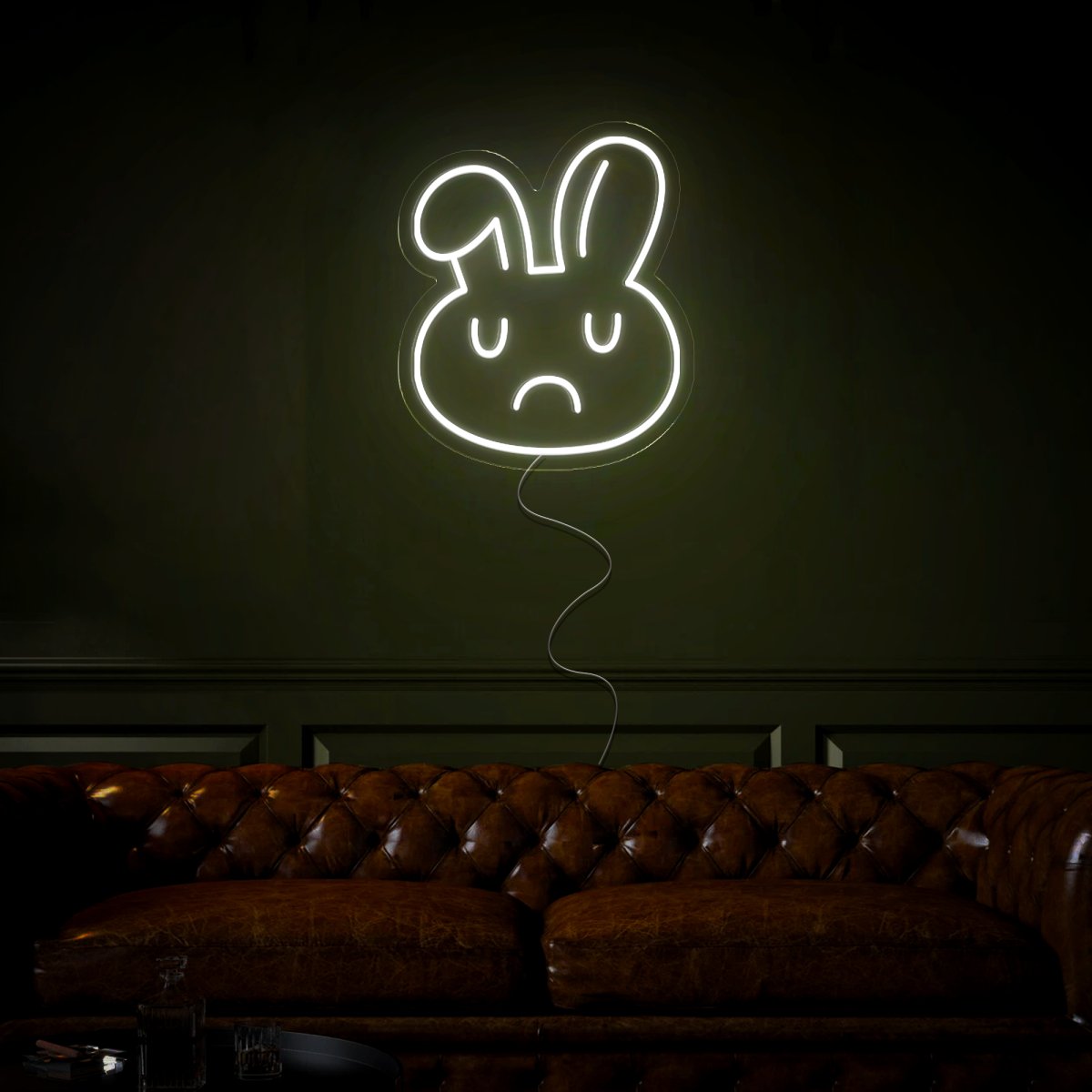 Sad Bunny Emoji Neon Sign - Reels Custom