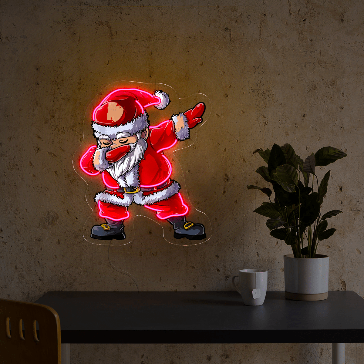 Santa Best Happy Christmas Artwork Neon Sign - Reels Custom