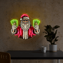 Santa Claus brought a lot of Money Artwork Neon Sign - Reels Custom