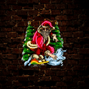 Santa Claus skateboarder skating on snow field Christmas Artwork Led Neon Sign - Reels Custom