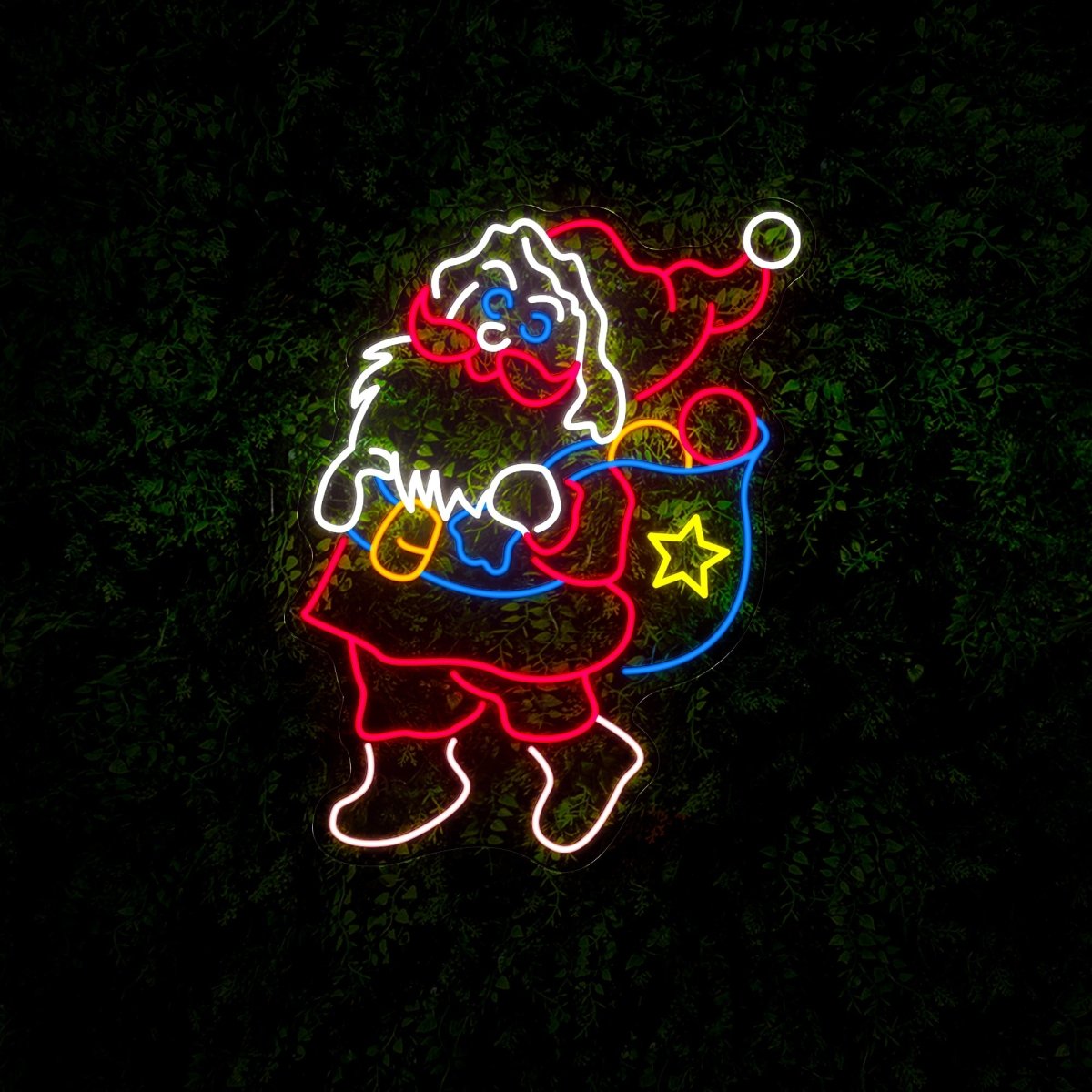 Santa Claus With Sack Christmas Neon Sign - Reels Custom