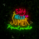 Say Hello Summer Tropical Paradise Neon Sign - Reels Custom