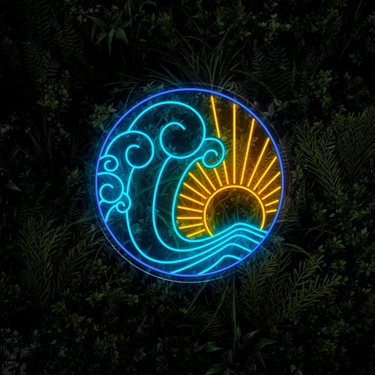 Sea Sunset Wave Round Neon Sign - Reels Custom