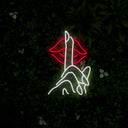 Secret Lips-Finger Nail On Lip Neon Sign - Reels Custom