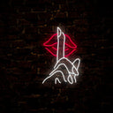 Secret Lips-Finger Nail On Lip Neon Sign - Reels Custom