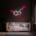 Serotonin Molecule Neon Sign - Reels Custom