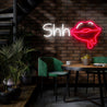 Shhh Kiss Lips Neon Sign - Reels Custom