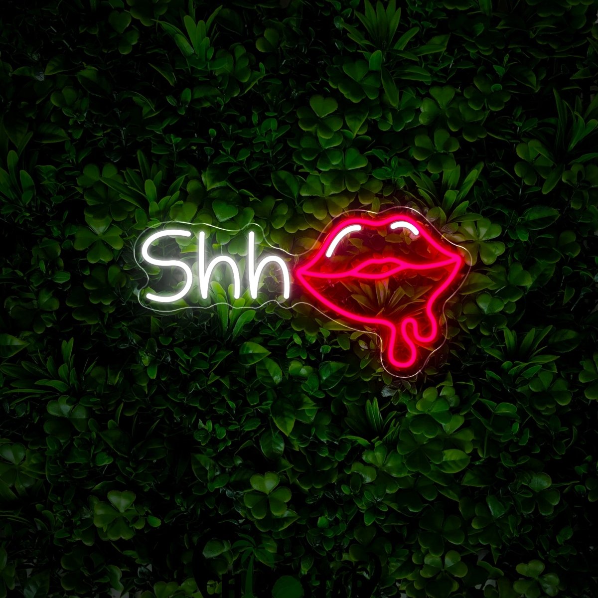 Shhh Kiss Lips Neon Sign - Reels Custom