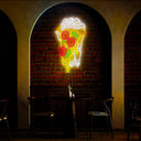 Skeleton Hand Holding Pizza Neon Sign - Reels Custom