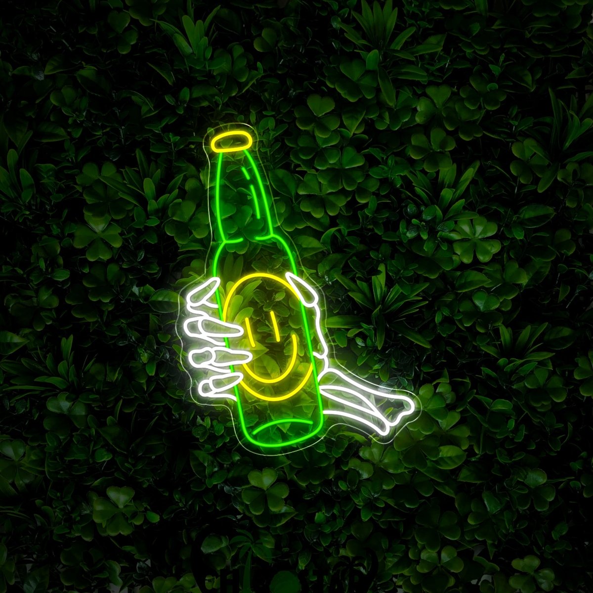 Skull Hand Beer Bottle Neon Sign - Reels Custom