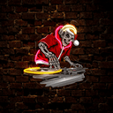 Skull Santa Claus with Christmas Jacket and Hat at DJ Party Artwork Neon Sign - Reels Custom