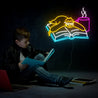 Sloth Reading Book Neon Sign - Reels Custom