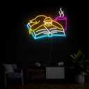 Sloth Reading Book Neon Sign - Reels Custom