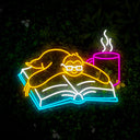 Sloth Reading Book Neon Sign - Reels Custom