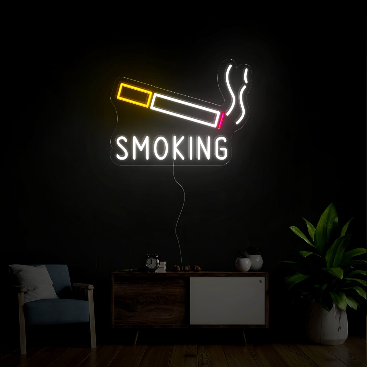 Smoking Neon Sign - Reels Custom