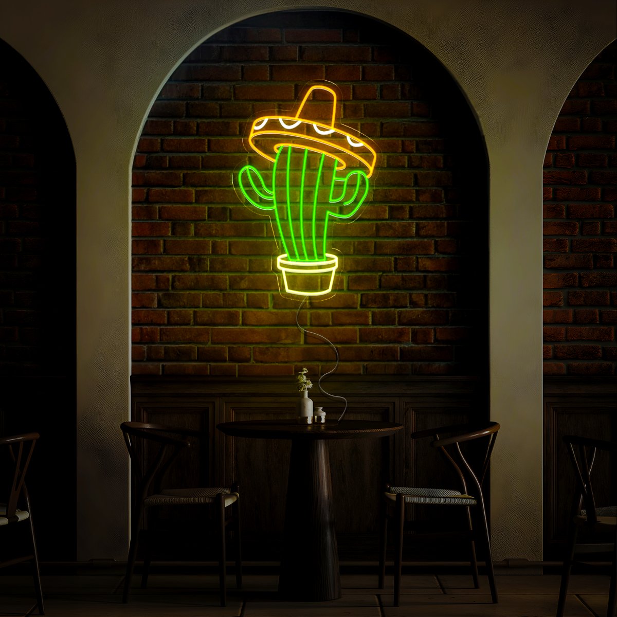 Sombrero On Cactus Neon Sign - Reels Custom