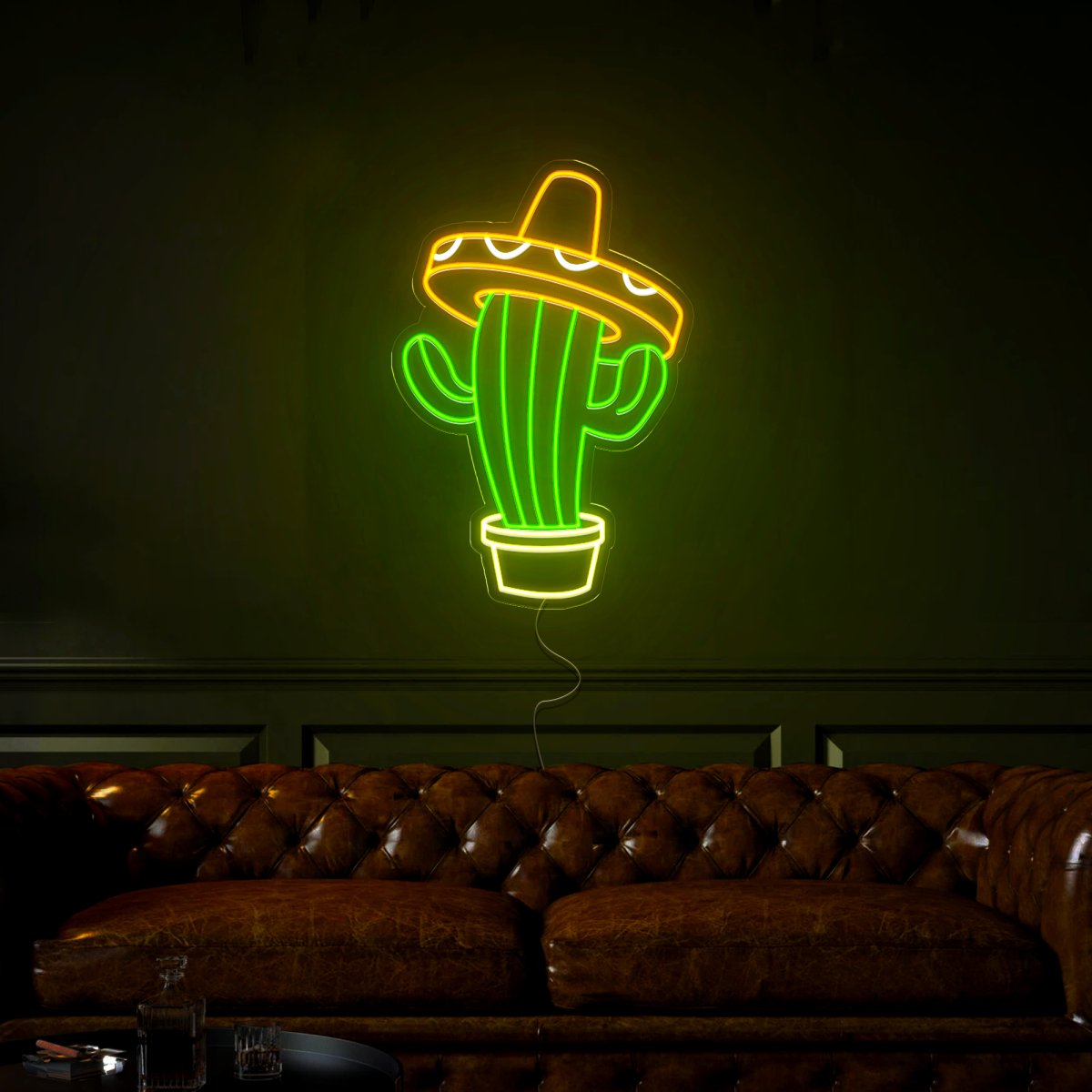 Sombrero On Cactus Neon Sign - Reels Custom