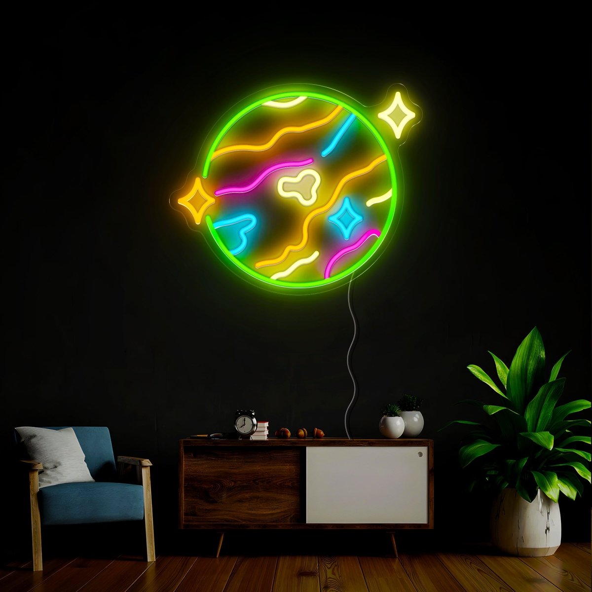 Space, Planets And Universe Neon Sign - Reels Custom