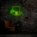 St. Patrick's Shamrock Hat Neon Sign - Reels Custom