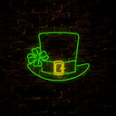 St. Patrick's Shamrock Hat Neon Sign - Reels Custom