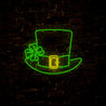 St. Patrick's Shamrock Hat Neon Sign - Reels Custom