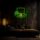 St. Patrick's Shamrock Hat Neon Sign - Reels Custom