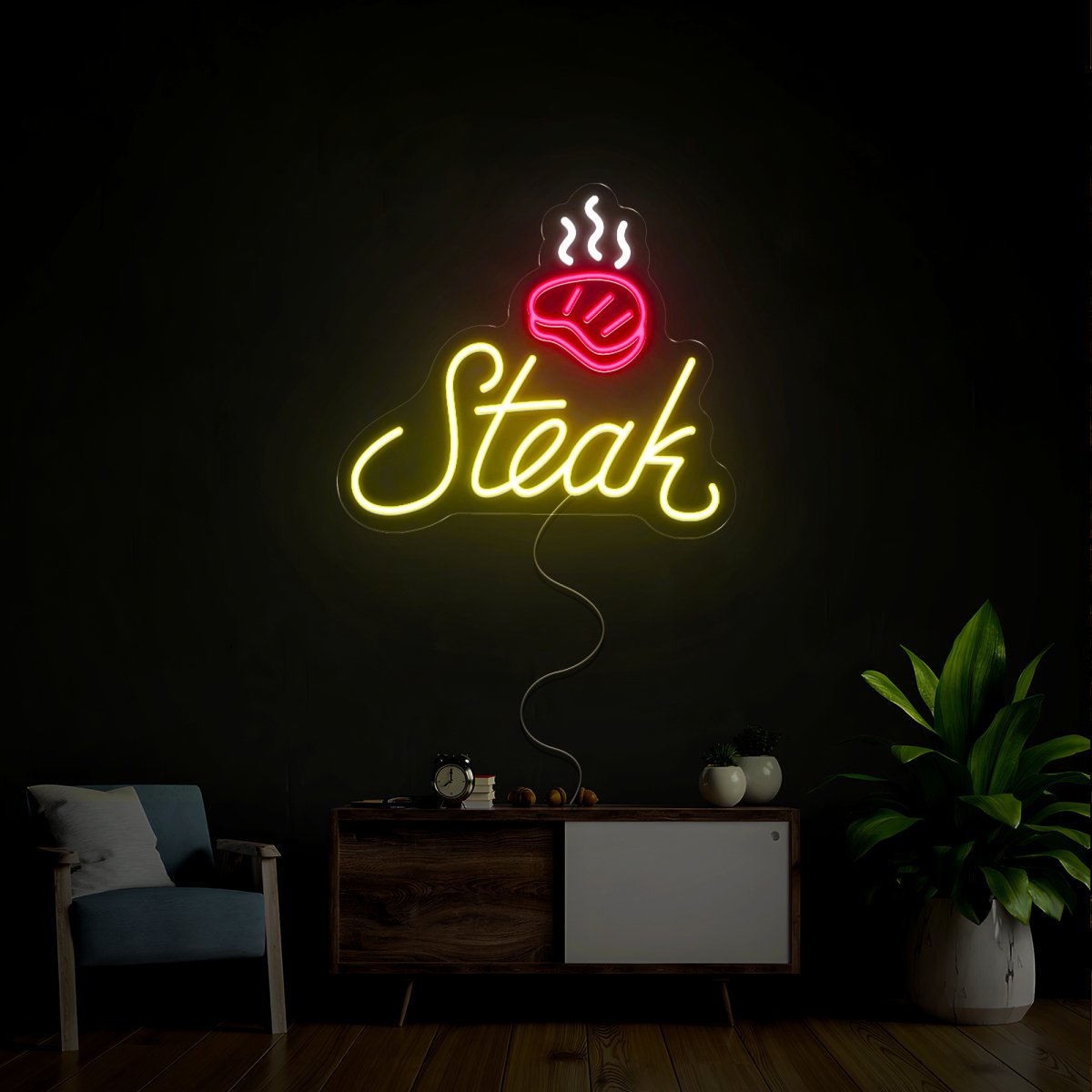 Steak Neon Sign - Reels Custom