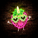 Strawberry Just Smile Artwork Neon Sign - Reels Custom