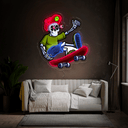 Streetwear Skull Skateboard Artwork Neon Sign - Reels Custom