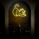 Stretching Cat Neon Sign - Reels Custom