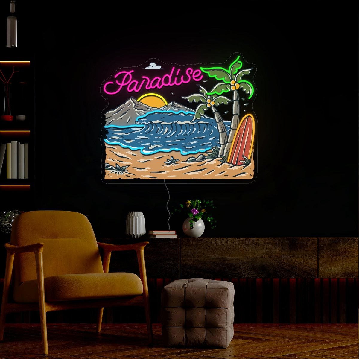 Summer Paradise Artwork Neon Sign - Reels Custom
