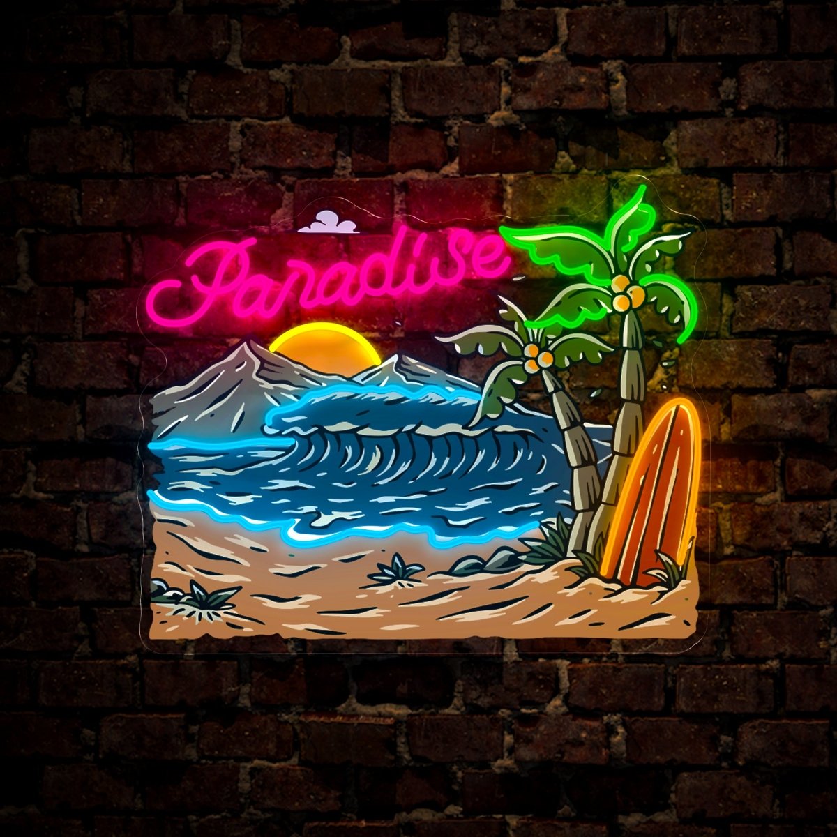 Summer Paradise Artwork Neon Sign - Reels Custom