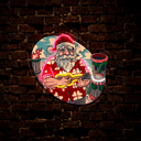 Summer Santa chill at the hawaiian beach Artwork Neon Sign - Reels Custom