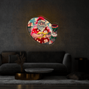 Summer Santa chill at the hawaiian beach Artwork Neon Sign - Reels Custom
