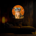 Sunset With Kitten Artwork Neon Sign - Reels Custom