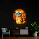 Sunset With Kitten Artwork Neon Sign - Reels Custom