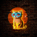 Sunset With Kitten Artwork Neon Sign - Reels Custom