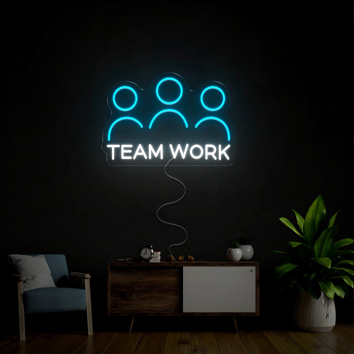 Team Work Neon Sign - Reels Custom