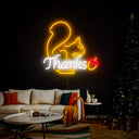 Thanksgiving Squirrel Neon Sign - Reels Custom
