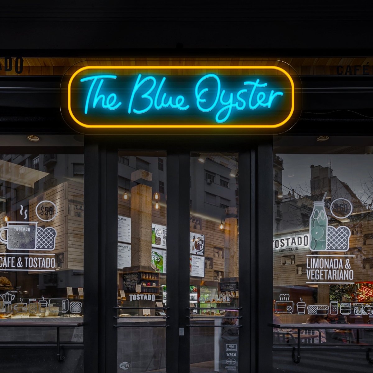 The Blue Oyster Neon Sign - Reels Custom