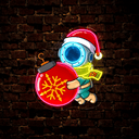 The Diver is carrying a Large Christmas Ornament Artwork Led Neon Sign - Reels Custom