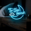 To The Moon Led Neon Sign - Reels Custom