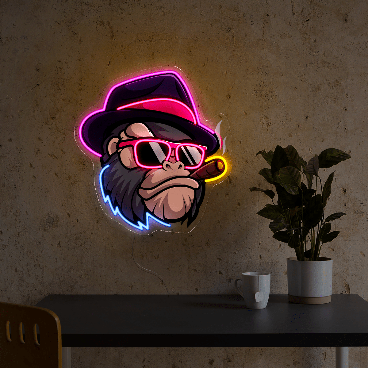Too Cool Monkey Gang Artwork Led Neon Sign - Reels Custom