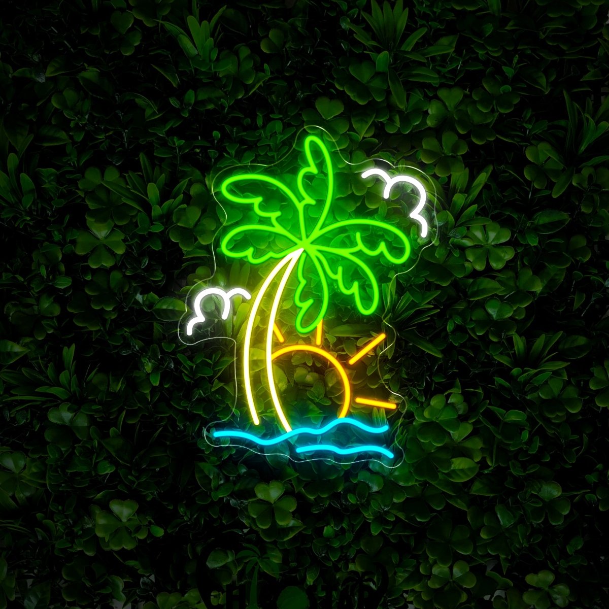 Tropical Palm Tree Sun Neon Sign - Reels Custom