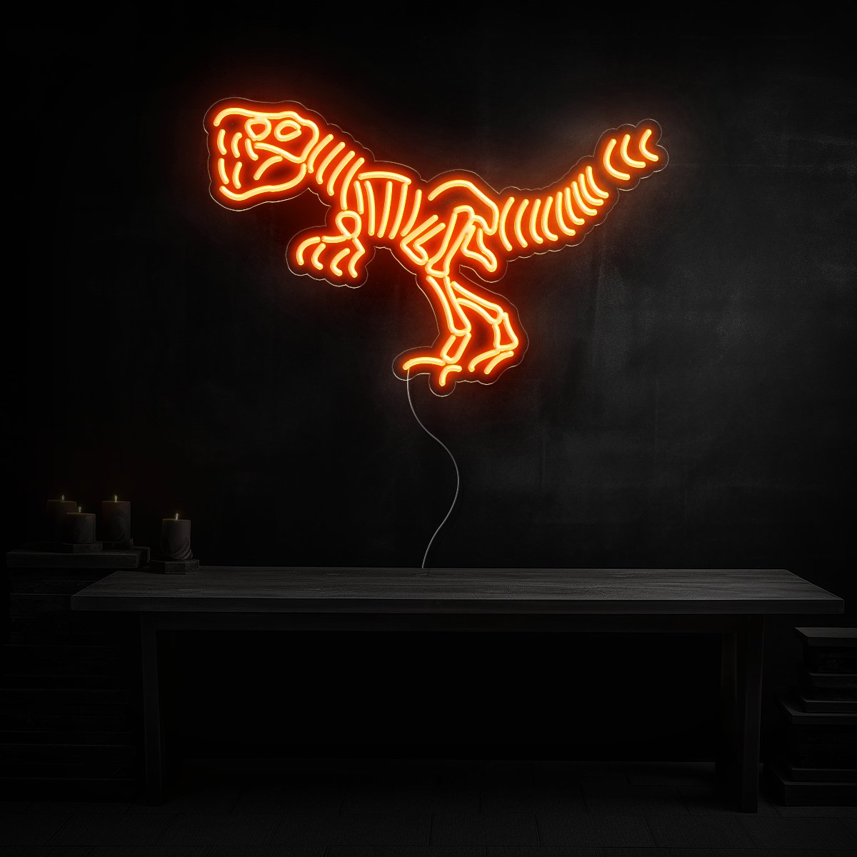 Tyrannosaurus Rex Skeleton Led Neon Sign - Reels Custom