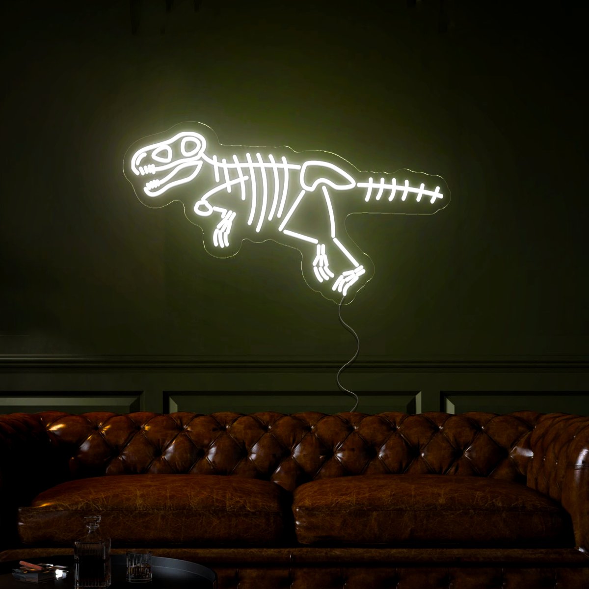 Tyrannosaurus Rex Skeleton Neon Sign - Reels Custom