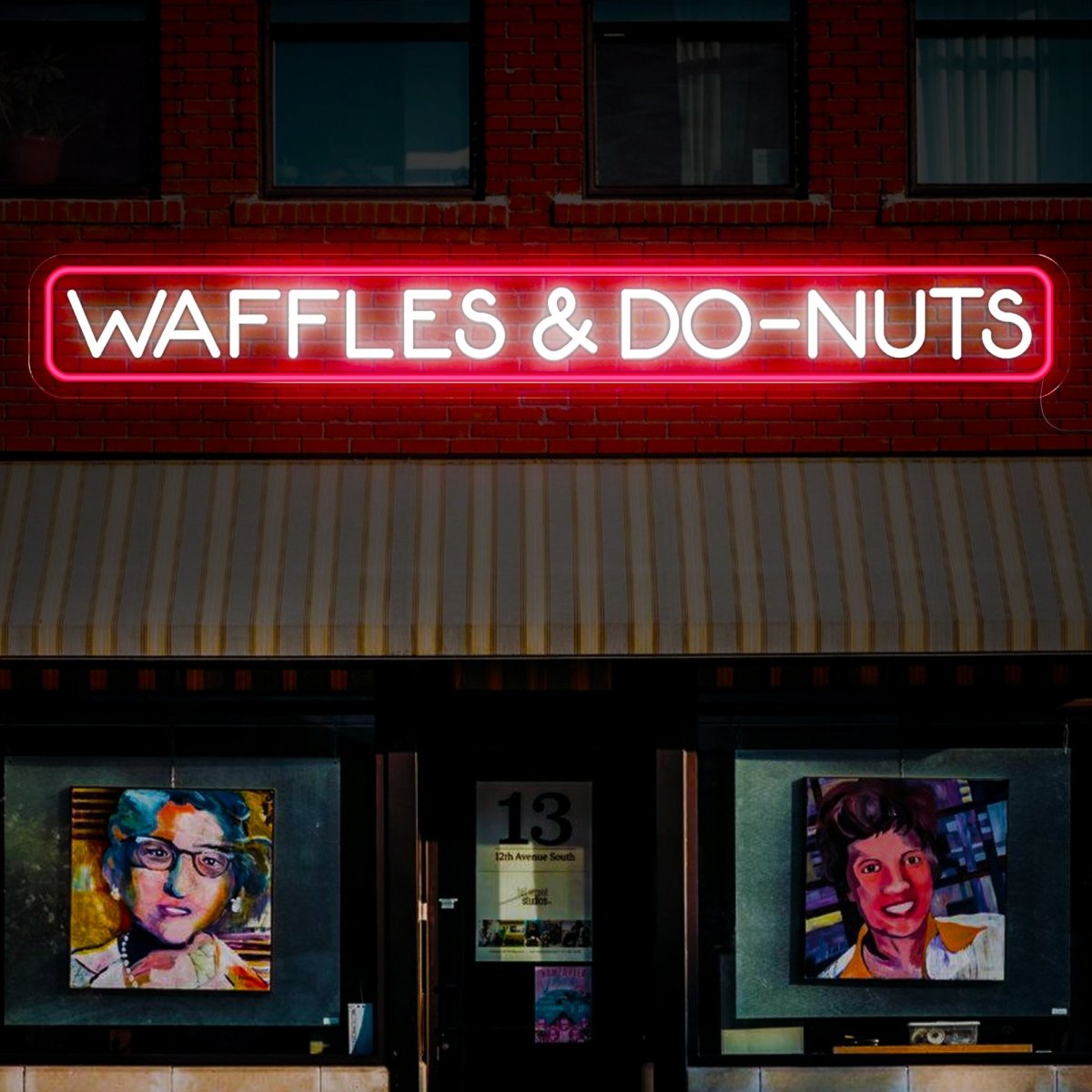 Waffles and Donuts Neon Sign - Reels Custom