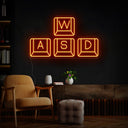 WASD Keyboard Led Neon Sign For Gamers - Reels Custom